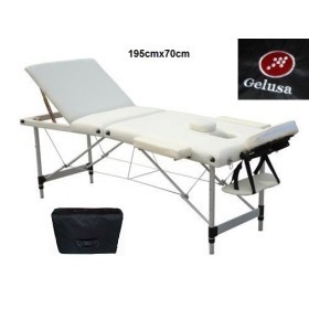 CAMILLA PLEGABLE DE ALUMINIO GELUSA 195CMX70CM CON CABEZAL ARTICULADO BLANCA------99€